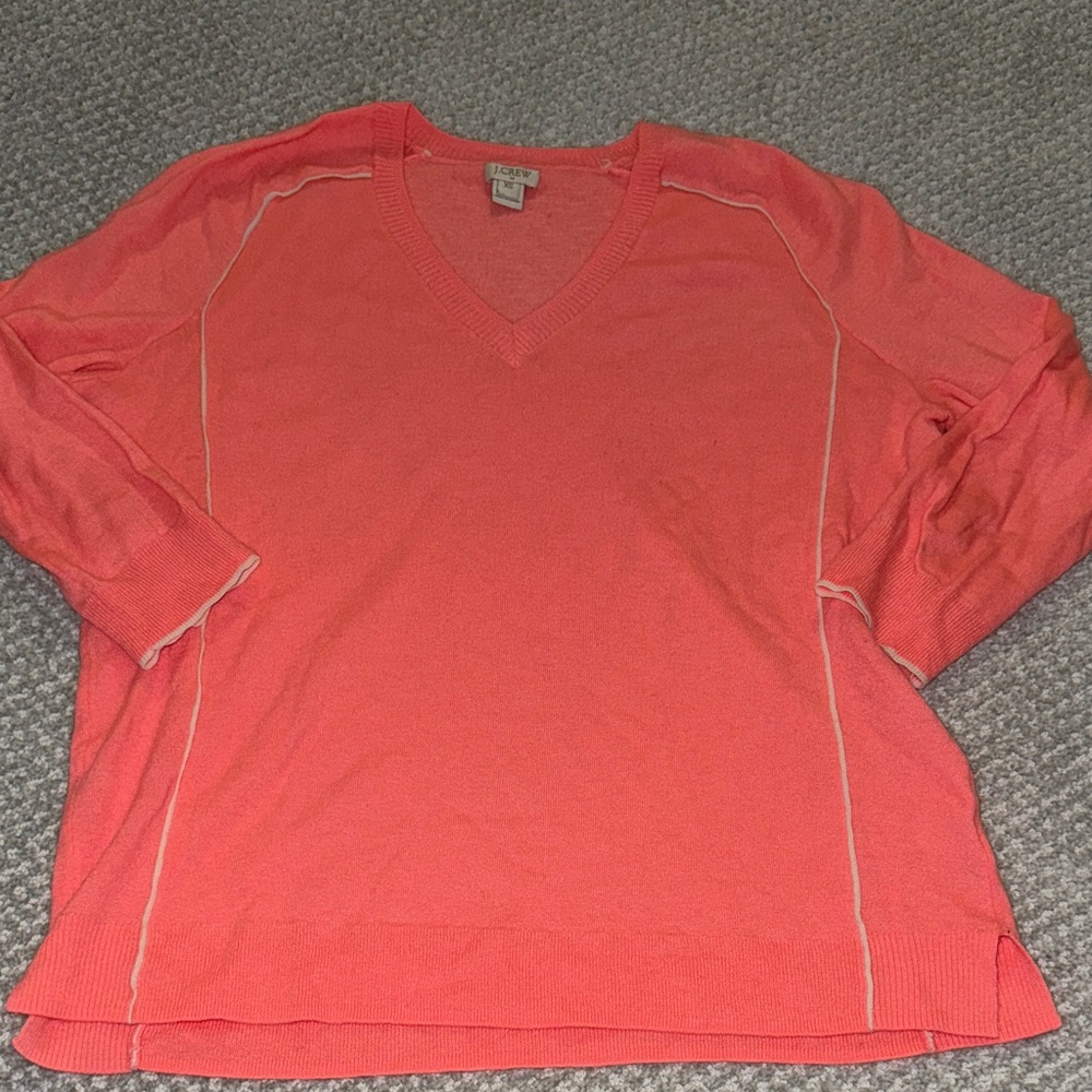 💖Jcrew💖 EUC Peachy Vneck Sweater. XS.